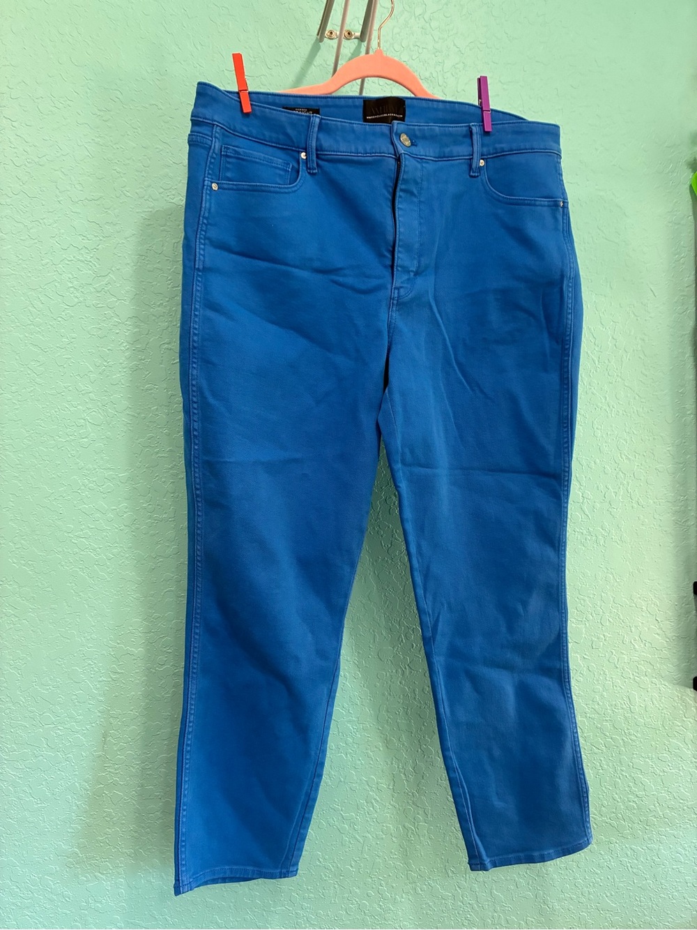 White House Black Market Isla Blue jeans pants  high rise straight 18L NEW